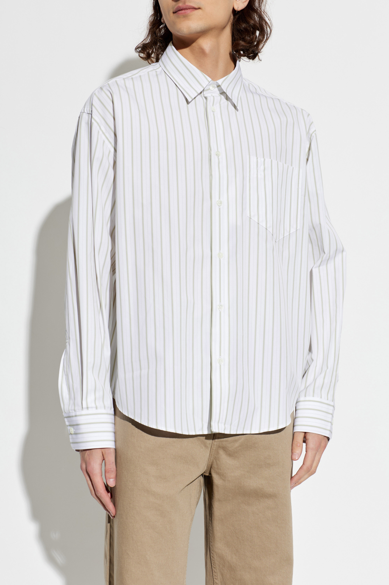White Shirt with striped pattern Ami Alexandre Mattiussi - Vitkac AS
